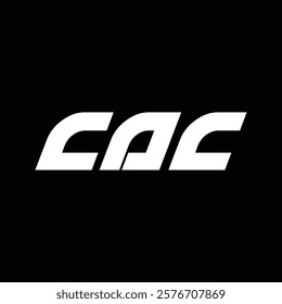 CAC letter technology logo design on black background. CAC creative initials letter IT logo concept. CAC setting shape design