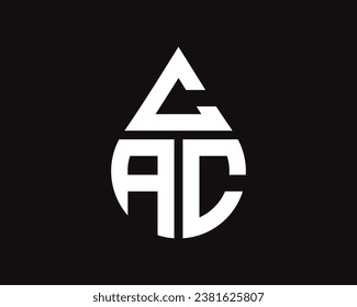 CAC letter water drop shape logo design. CAC drop logo simple design.