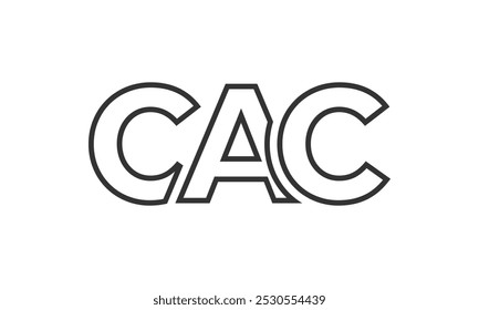 Modelo de design de logotipo CAC com texto em negrito forte e moderno. Logotipo vetorial inicial com tipografia simples e mínima. Identidade de empresa moderna ideal para a presença de marca de empresas.