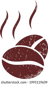 Cacao aroma icon with scratched style. Isolated vector cacao aroma symbol with scratched rubber texture on a white background.