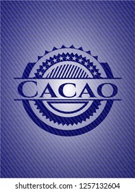 Cacao badge with denim texture