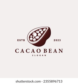 Cacao Bean Logo, Premium Design Fresh Organic Garden Plant Seed Simple Minimalist