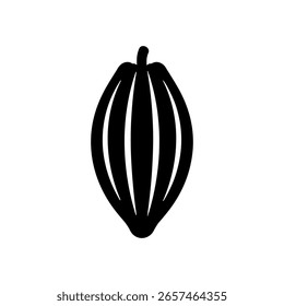 Diseño plano de Vector de icono de silueta de frijol de cacao.