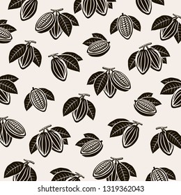 Cacao beans background. Vector