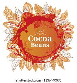 Cacao beans plant, Vector exotic cacao plants