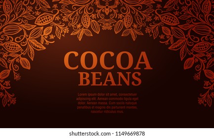 Cacao beans plant, Vector exotic cacao plants