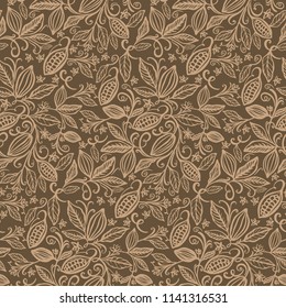 cacao beans seamless pattern