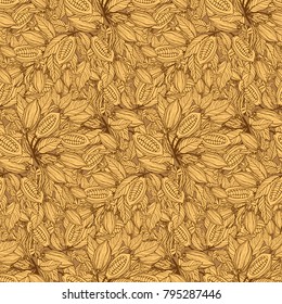 cacao beans seamless pattern