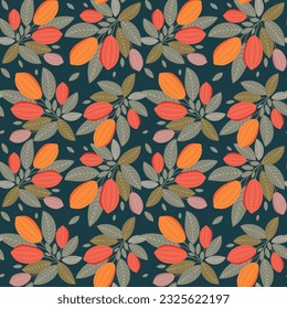 cacao beans seamless pattern. vector illustration