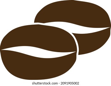 Cacao beans vector illustration on a white background. An isolated flat icon illustration of cacao beans.