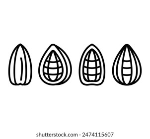 cacao bob iconos Vector de diseño símbolo blanco negro colores planos ilustración Conjuntos