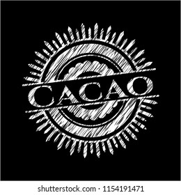 Cacao chalkboard emblem on black board