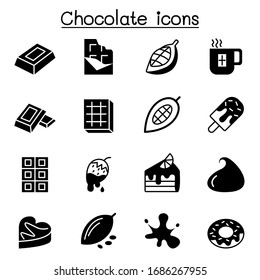 Cacao, Chocolate, Cocoa icon set vector illustration graphic design