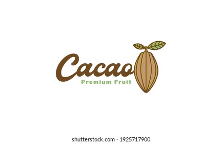 cacao chocolate fruit logo design vector icon symbol graphic illustration