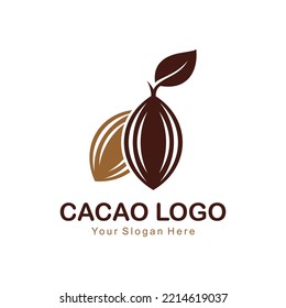 cacao fruit vector logo template