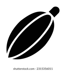 Cacao, Ilustración con el logotipo del icono plano de frutas. Juego de iconos de frutas. Adecuado Para Diseño Web, Logotipo, Aplicación.