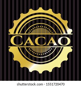 Cacao gold badge or emblem. Vector Illustration. Detailed.