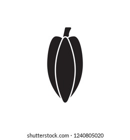 cacao icon vector glyph style. nut and bean icon
