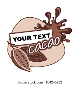 Cacao label design. Cacao splash pattern.