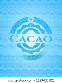 Cacao light blue water badge.