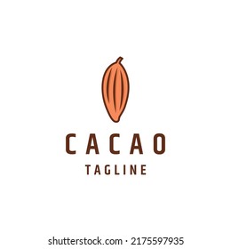Plantilla de diseño del logotipo de Cacao vectorial plano