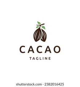 Plantilla de diseño de icono del logotipo de Cacao vector plano