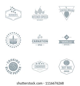 Cacao logo set. Simple set of 9 cacao vector logo for web isolated on white background
