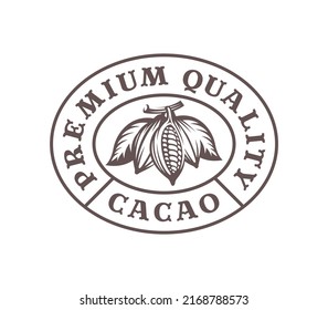 plantilla de logotipo de cacao en vintage de estilo