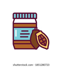 Cacao paste color line icon. Isolated vector element.