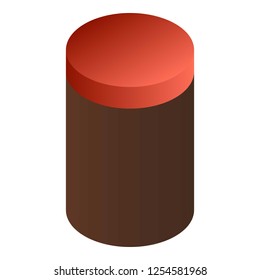 Cacao plastic jar icon. Isometric of cacao plastic jar vector icon for web design isolated on white background
