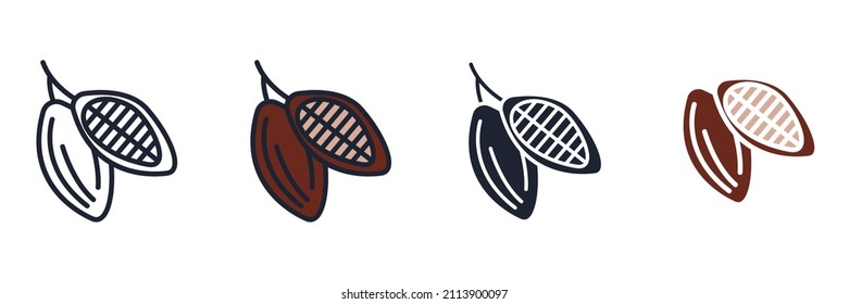 Cacao pod icon symbol template for graphic and web design collection logo vector illustration