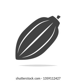 Cacao pod icon vector isolated