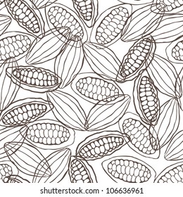 cacao pod seamless pattern