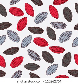 cacao pod seamless pattern