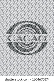 Cacao silver color emblem or badge. Scales pattern. Vector Illustration. Detailed.