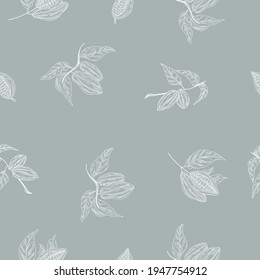 Cacao tree seamless pattern, floral pattern