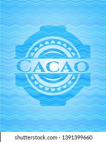 Cacao Water Wave Concept Style Badge. Vector Illustration. Detailed.