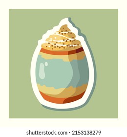 Cacao with whipped cream. Pumpkin spice latte. Coffee mug. Good for scrapbooking, posters, textiles, gifts, and stickers.
