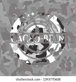 Cacao-bean on grey camouflaged pattern
