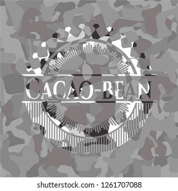 Cacao-bean on grey camouflaged texture