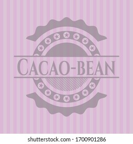 Cacao-bean pink emblem. Vector Illustration. Detailed.