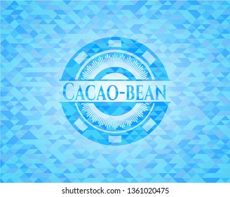 Cacao-bean realistic sky blue mosaic emblem