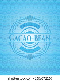 Cacao-bean water style emblem. Vector Illustration. Detailed.