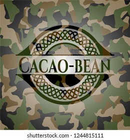 Cacao-bean written on a camo texture