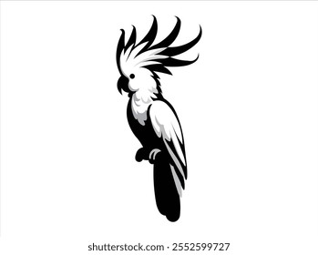 arte de silhueta de imagem de vetor cacatua