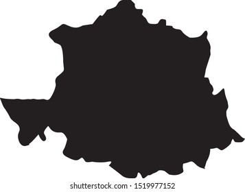 Caceres province map in Extremadura in Spain