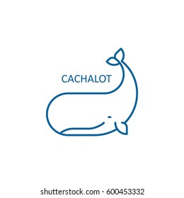 Cachalot icon. Sperm whale logo. Vector illustration, EPS 8.