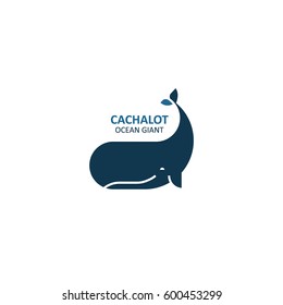 Cachalot logo. Sperm whale icon. Vector illustration, EPS 8.