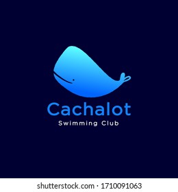 Cachalot logo. Swimming club. Swimming and diving goods