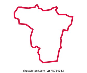 Ilustração da linha do mapa de Cachar District do estado de Assam, Índia